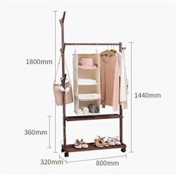 WYQSZ Solid Wood Hanger Floor Porch Clothes Rack Bedroom Rack Home Multi-Function Movable Tree Coat Rack Shelf - Coat Rack 8563 (Design : C)