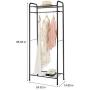HOME BI Clothing Garment Rack, Clothes Stand Rack Organizer Storage with Hanging Rod and 2-Tier Metal Storage Shelf, 24”W x 15”D x 65”H, Black