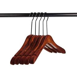 Iddefee Clothes Hanger 10 Pack Wooden Hanger Ladies Non Slip Strong Premium Wooden Coat Hangers Suit Hangers Saving Clothing Suit Clothes Hangers Pants Hangers (Color : Coffee, Size : 38cm)