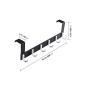 KAIYING Over The Door Hanger Hook, Space Saving Door Towel Rack, Heavy Duty Organizer Rack for Coat, Robe, Bag, Aluminum, Polished Finish, Black (6 Hooks)