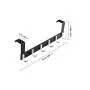 KAIYING Over The Door Hanger Hook, Space Saving Door Towel Rack, Heavy Duty Organizer Rack for Coat, Robe, Bag, Aluminum, Polished Finish, Black (6 Hooks)