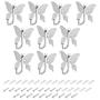 uxcell 10Pcs Wall Mounted Hook Robe Hooks Butterfly Style Single Clothes Hanger, Zinc Alloy, Silver