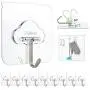 Adhesive Hooks, Znben Reusable Utility Hooks Heavy Duty 13LB Wall Hooks Clouds Transparent Seamless Hooks Waterproof and Oil Proof for Kitchen Bathroom Ceiling Office Window 10 Pack Adhesive Hooks, Znben Reusable Utility Hooks Heavy Duty 13LB Wall Hooks Clouds Transparent Seamless Hooks Waterproof and Oil Proof for Kitchen Bathroom Ceiling Office Window 10 Pack