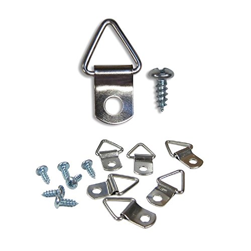 Frame Triangle Ring Hanger - 100 Pack - Small D-Ring Picture Hanger with Screws - Picture Hang Solutions