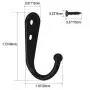 22pcs Vintage Retro Black Robe Hooks Wall Mounted Single Key Hook Hangers with 48pcs Screws 22pcs Vintage Retro Black Robe Hooks Wall Mounted Single Key Hook Hangers with 48pcs Screws
