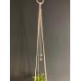 Vintage style macrame plant hanger, vintage pattern plant hanger with wood beads