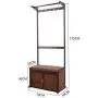 Bamboo Coat Rack Multifunction Storage Floor Coat Bench Change Shoe Bench Shoe Rack Hall Clothes Hanger Hangers Cabinet Brown