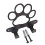 Dog Leash Hook Hanger. Dog Paw. Satin Black Finish. Made in USA. Solid Steel. Screws Included.