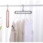 10pcs Random Color 9 Holes Rotate Anti-Skid Folding Hanger Portable Hanging for Home Wet Dry Clothes