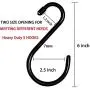 DINGEE 12 Pack 6 inch Large Heavy Duty S Hooks for Hanging, Non Slip Rubber Coated S Hooks,Steel Metal Black Vinyl Coated S Hooks for Hanging Plants,Closet Rod,Jeans,Jewelry Kitchen Pot Pan