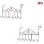 VIASA_ 2Pc Door Hook Bath Towel Hooks Over The Door Decorative 7 Hook Rack Clothes Coat Belt Hanger Wall Mount Storage Shelf