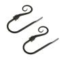 2PCS Heavy Duty Antelope Horn Design Window Curtain Hook U Shape Drapery Blinds Tieback Holdback Holders Wall Clothes Coat Hangers - Black