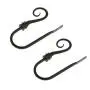2PCS Heavy Duty Antelope Horn Design Window Curtain Hook U Shape Drapery Blinds Tieback Holdback Holders Wall Clothes Coat Hangers - Black