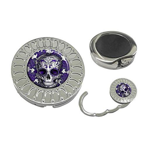 Purse Hanger Folding Handbag Hook - Sugar Skull Table Hook Folding Bag Desk Hanger Foldable Holder