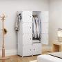 GEORGE&DANIS Portable Wardrobe Closet Plastic Dresser Bedroom Armoire DIY Cube Storage Organizer, White, 18 inches Depth, 2x4 Tiers