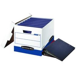 Bankers Boxes BINDERBOX Heavy-Duty Storage Boxes, FastFold, Lift-Off Lid, Fits Binders 1 1/2 to 3 Inches, 12 1/4 x 18 1/2 x 12, Case of 12 (0073301)