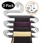 Calido Designs S-Shape Pants Hangers Space Saving Hangers Non Slip Clothes Hangers Stainless Steel Pant Hangers for Jeans Scarf Ties Belts Skirt and Pants Hanger Organizer (3 Pack with 2 Door Hooks)