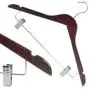 HANGERWORLD 25 Mahogany 17.7inch Notched Coat Clothes Garment Hangers Non Slip Adjustable Clips HANGERWORLD 25 Mahogany 17.7inch Notched Coat Clothes Garment Hangers Non Slip Adjustable Clips