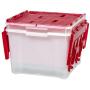IRIS USA, Inc. WL-60 Holiday Ornament Storage Box, 2 Pack, Pearl/Red