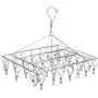 Urijk 36 Clips Metal Clothespins Stainless Steel Clothes Drying Rack Portable Metal Hanger Great for Indoor Outdoor Laundry Hanger Rectangle Hanging Clothes Dryer