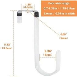 Woillion Over Door Hooks for Hanging Clothes, 6 Packs White Door Hanger Soft Rubber Surface Prevent Scratches, Door Hook for Bathroom, Living Room, Kitchen Hanging Towels, Clothes, Shoes Bag, Hats