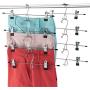 Heavy-Duty Add-On Metal Skirt Hangers with Clips (20 Pack) Multi Stackable Add on Metal Hangers, Adjustable Clip Pants Hanger, Skirt Hanger with Clips, Chrome Hook, Cascading Clip Hanger Jeans, Slacks