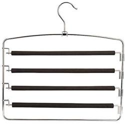 Pant Hangers Durable Slack Hangers Clothes Pants Hangers-Multi Layers Pant Slack Hangers Swing Arm Pants Hangers for Pants Jeans Scarf Hanging Multi Layers Stainless Steel Space Saving Clothes