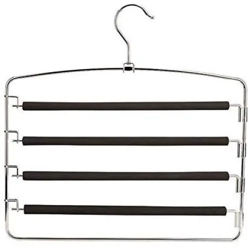 Pant Hangers Durable Slack Hangers Clothes Pants Hangers-Multi Layers Pant Slack Hangers Swing Arm Pants Hangers for Pants Jeans Scarf Hanging Multi Layers Stainless Steel Space Saving Clothes