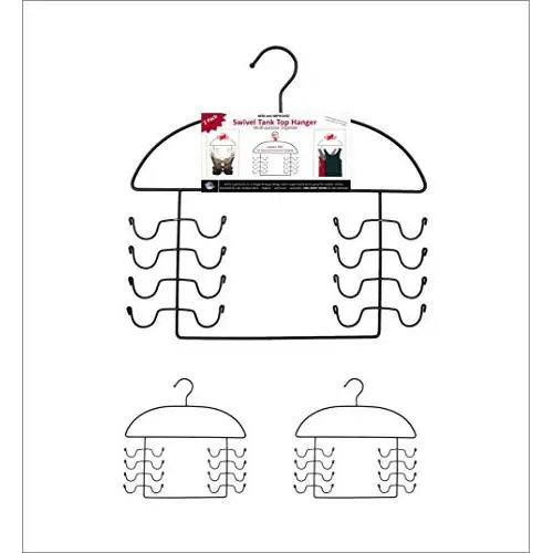 Good Cushion 2 Pc Set, New & Improved with Swivel Hook, Tank Top Closet Organizer Hangers - Black Steel, USA Patented Good Cushion 2 Pc Set, New & Improved with Swivel Hook, Tank Top Closet Organizer Hangers - Black Steel, USA Patented