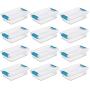 Sterilite Mini Clip Plastic Storage Boxes Clear w/Blue Aquarium Latches (30 Pack)