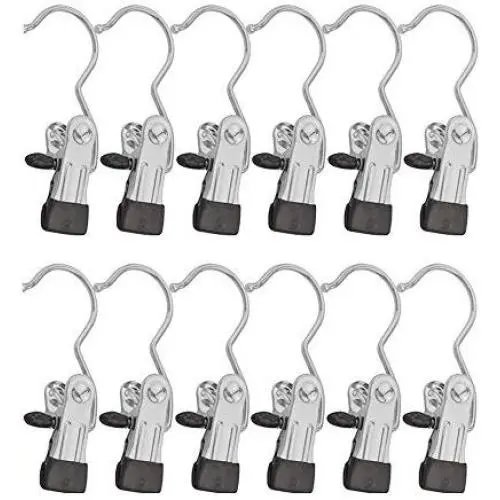 WofuL Clothes Pins Stainless Steel Travel Home Clothing Boot Hanger Hold Clips Laundry Hook Boot Clips 24 PCS WofuL Clothes Pins Stainless Steel Travel Home Clothing Boot Hanger Hold Clips Laundry Hook Boot Clips 24 PCS