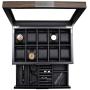 Decorebay Executive Wooden Watch Boxes Valet Boxes Sunglasses and Jewelry Boxes Storage Organizer (Sweetheart)