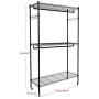 Newzeal Extra-Large 3-Tier Rod Closet Organizer Garment Rack Clothes Storage Hanger Shelf Hooks Portable Clothes Wardrobe Hanger Home Shelving