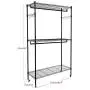 Newzeal Extra-Large 3-Tier Rod Closet Organizer Garment Rack Clothes Storage Hanger Shelf Hooks Portable Clothes Wardrobe Hanger Home Shelving