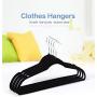 Estink Black Velvet Clothes Hangers Set,Premium Quality Non-Slip Padded with Notched Hangers for Dresses,Pants, Blouses, Shirt and Suits, Pack of 20