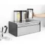 Brabantia Fall Front Bread Boxes - Brilliant Steel with Black Sides, 163463 Brabantia Fall Front Bread Boxes - Brilliant Steel with Black Sides, 163463
