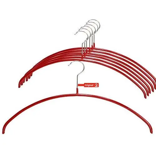 Mawa Euro Series Light Thin Non-Slip Space Saving Clothes Hanger Style 40/P, Set of 10, Red Pack of 10 10 Piece