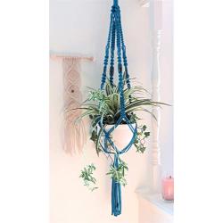 Blue Macrame Plant Hanger - Blue Planter - Blue Pot Holder - Plant Hanger Macrame - Large Plant Hanger - Colorful Macrame - Plant Lover Gift