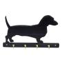 Dachshund Weiner Dog Key Rack Leash Holder Hanger Organizer for Wall - Four Hooks to Hang Dog Leashes - Dachshund Home Decor