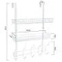 Coat Rack, MILIJIA Over The Door Hanger with Mesh Basket, Detachable Storage Shelf for Towels, Hats, Handbags, Coats (White-2 Layer)