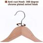 JS HANGER Wooden Suit Hangers Natural Finish Anti-Rust Hooks and Non-Slip Bar, 20 Pack