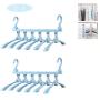 HJYPYJ Magic Hanger,PP Double Hook Folding Hanger,Space-Saving Organizer Hangers,for Balcony,Wardrobe Stable/Blue / 6 pcs
