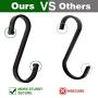 HiGift 24 Packs Black S Hooks, Aluminum S Shaped Hooks, Heavy Duty S Hanger Hooks for Hanging Pots and Pans Rack, Plants, Bags, Coffee Cups, Clothes, Towels, Kitchen Hooks Closet Rod Hooks
