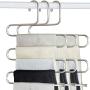 S-Type Multi-Purpose Pants Hangers Space Saving, Stainless Steel Magic Closet Hangers for Jeans Scarf Tie Clothes (3pcs)