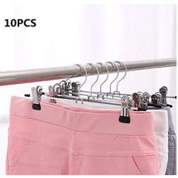 10PCS New Hangers for Clothes Stainless Steel Clip Stand Hanger Pants Skirt Kid Clothes Adjustable Pinch Grip Cabide