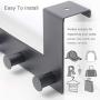 WEBI Over The Door Hook,Over The Door Towel Rack with 6 Hooks for Hanging Coats,Door Coat Hanger Over Door Coat Rack for Bathroom,Behind Back of Door,Black