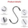 Yuvrwink S Hooks Small, s Hooks Heavy Duty Stainless Steel for Hanging Pots and Pans ,S Shaped Hooks Hanging for Garden, Kitchen(10 Pack Black)