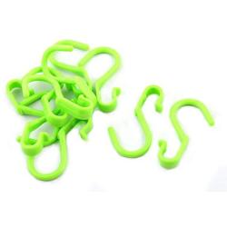 uxcell Plastic Home Bathroom Wall Mounted Towel Clothes Coat Hook Hanger 10 Pcs Green