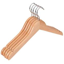 5pcs Child Kids Baby Wooden Coat Clothes Pants Hanger Wood Hook Drying Rack 32 cm
