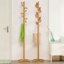 Zxcvlina Entryway Coat Hanger Hanger Floor Bedroom Hanger Coat Rack Simple Clothes Rack Solid Wood Bag Rack Simple Modern Single Pole (Color : Wood, Pattern : B)